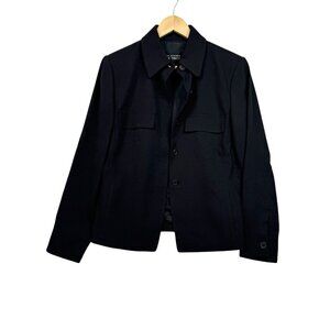 Linda Allard Ellen Tracy Blazer Womens Size 4 Dark Navy Lined Wool Classic